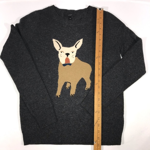 J.Crew French Bulldog Sweater Like New Grey XSmall - Picture 9 of 11